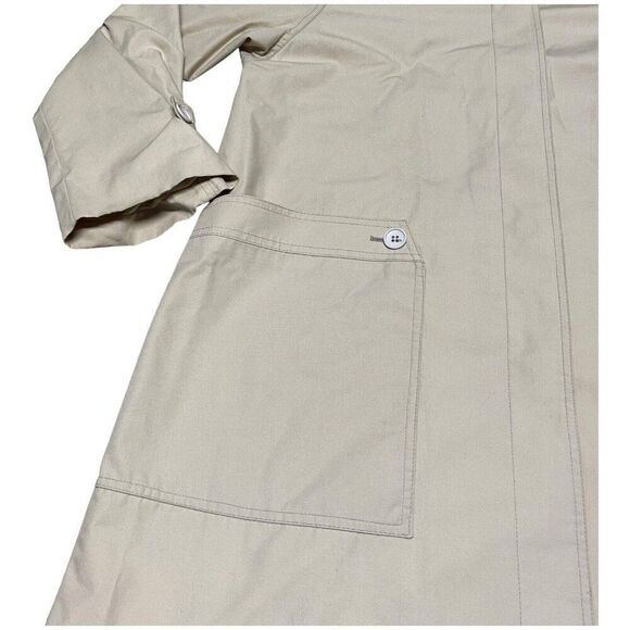 London Fog Tan Long Trench Coat Designed Liner 14R Womens Lined Mid Length Beige - Picture 2 of 7